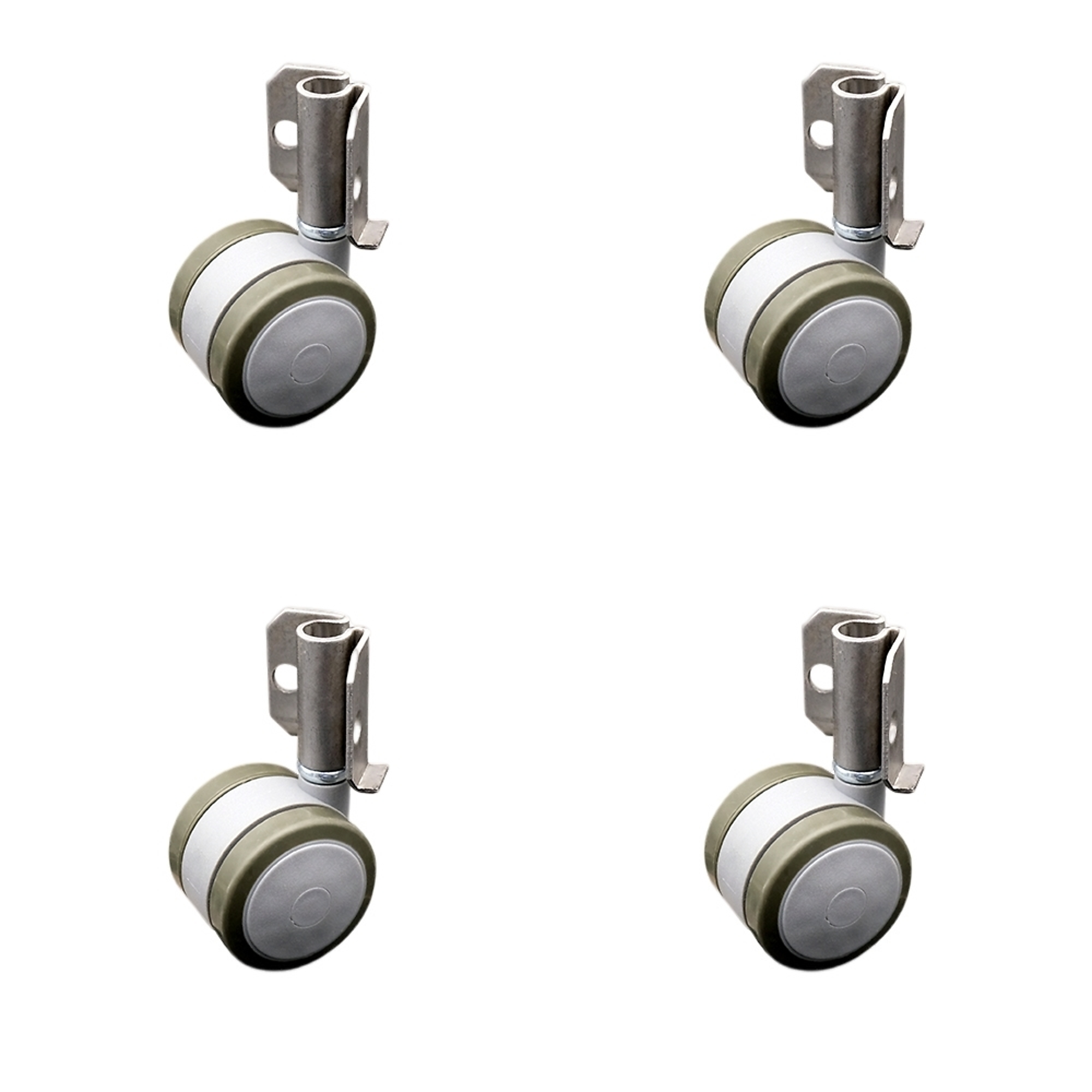 Service Caster, 2in. Stem Casters, Wheel Diameter 2 in, Caster Type Swivel, Package (qty.) 4, Model# SCC-GR02S50-TPR-GRY-716-4-CB90-4